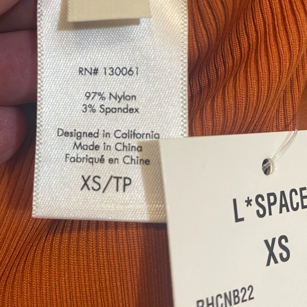L*Space Cabana Bikini Ribbed Bottom Bitsy, Color: Amber, X-Small, NWT, Brand New